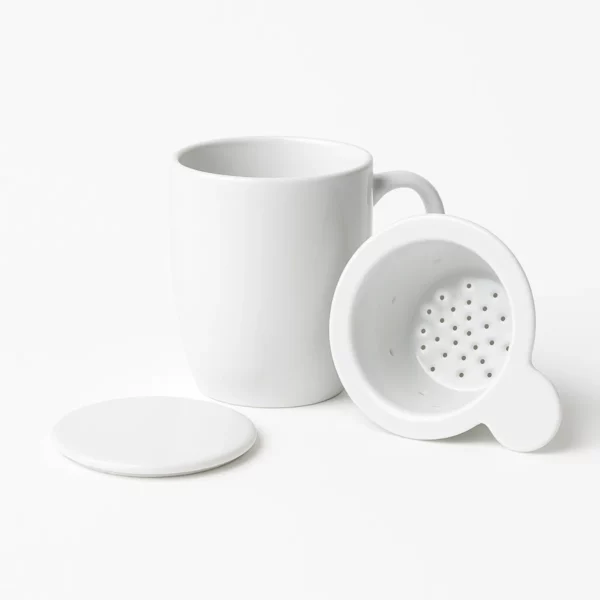 Set couvercle et filtre à thé porcelaine